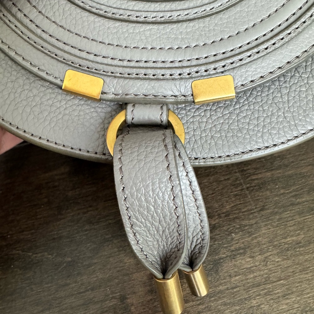 CHLOE Marcie Small Saddle Bag in Cashmere Gray - Picture 6 of 12